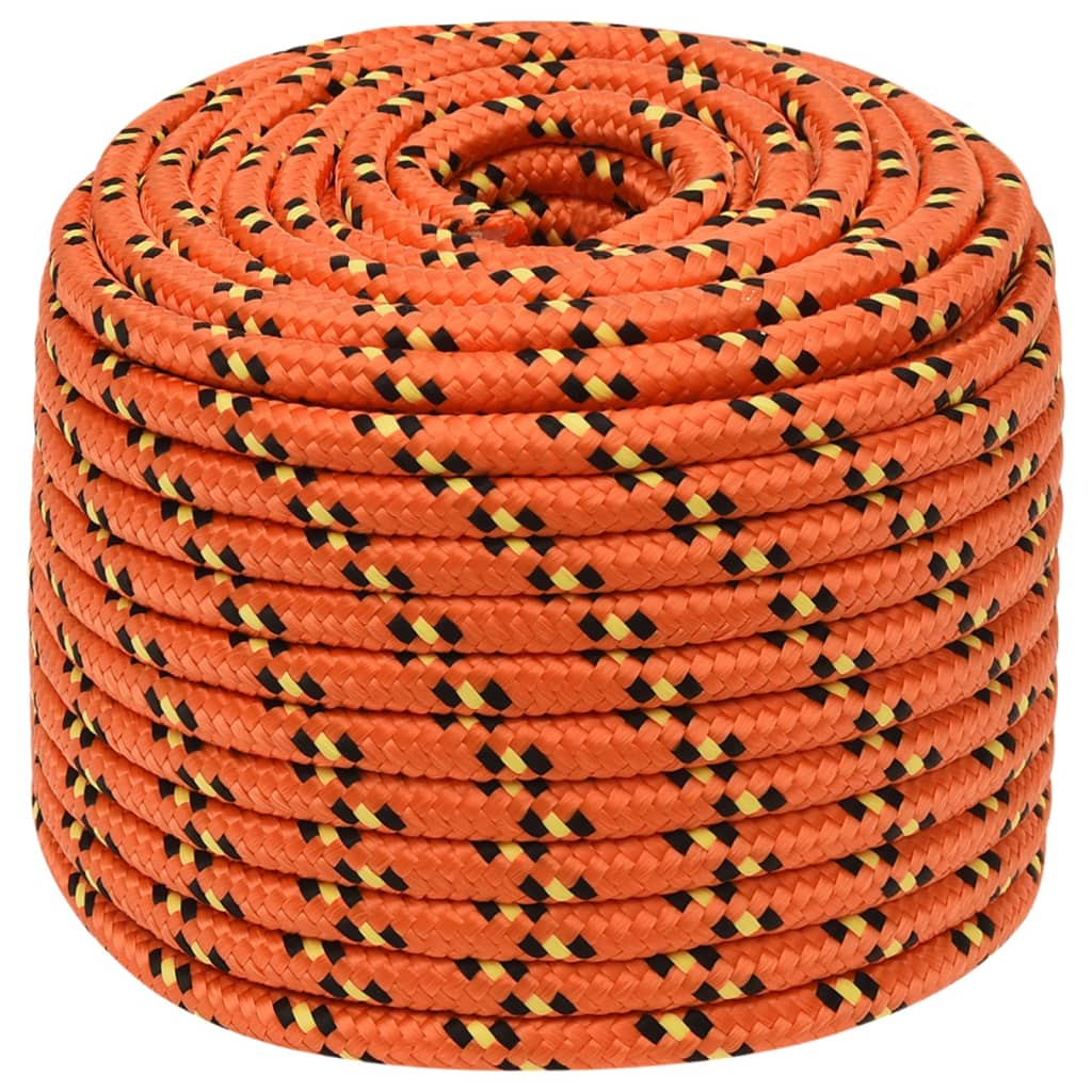 vidaXL Corda de barco 14 mm 100 m polipropileno laranja