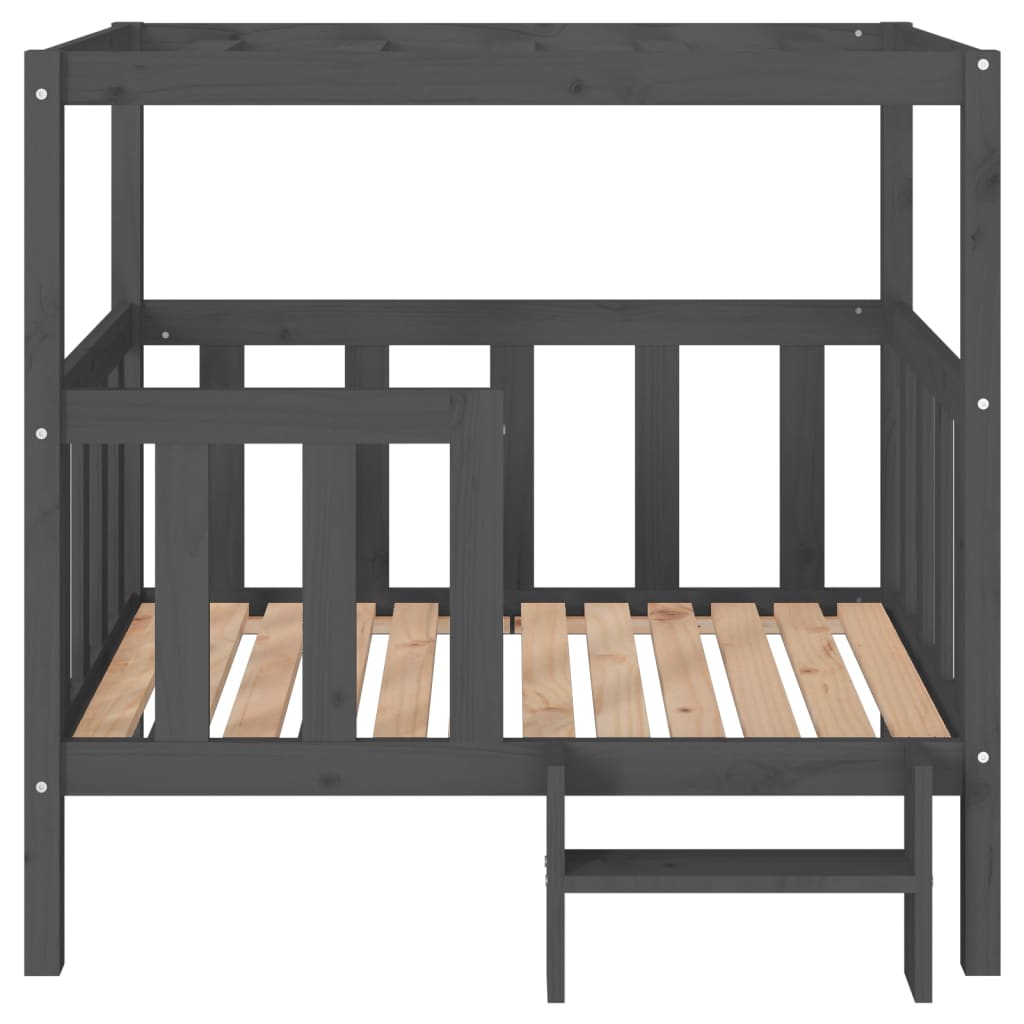 vidaXL Cama para cães 105,5x83,5x100 cm madeira de pinho maciça cinza