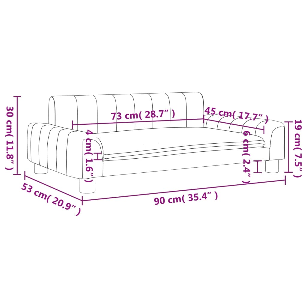 vidaXL Sofá infantil 90x53x30 cm couro artificial castanho