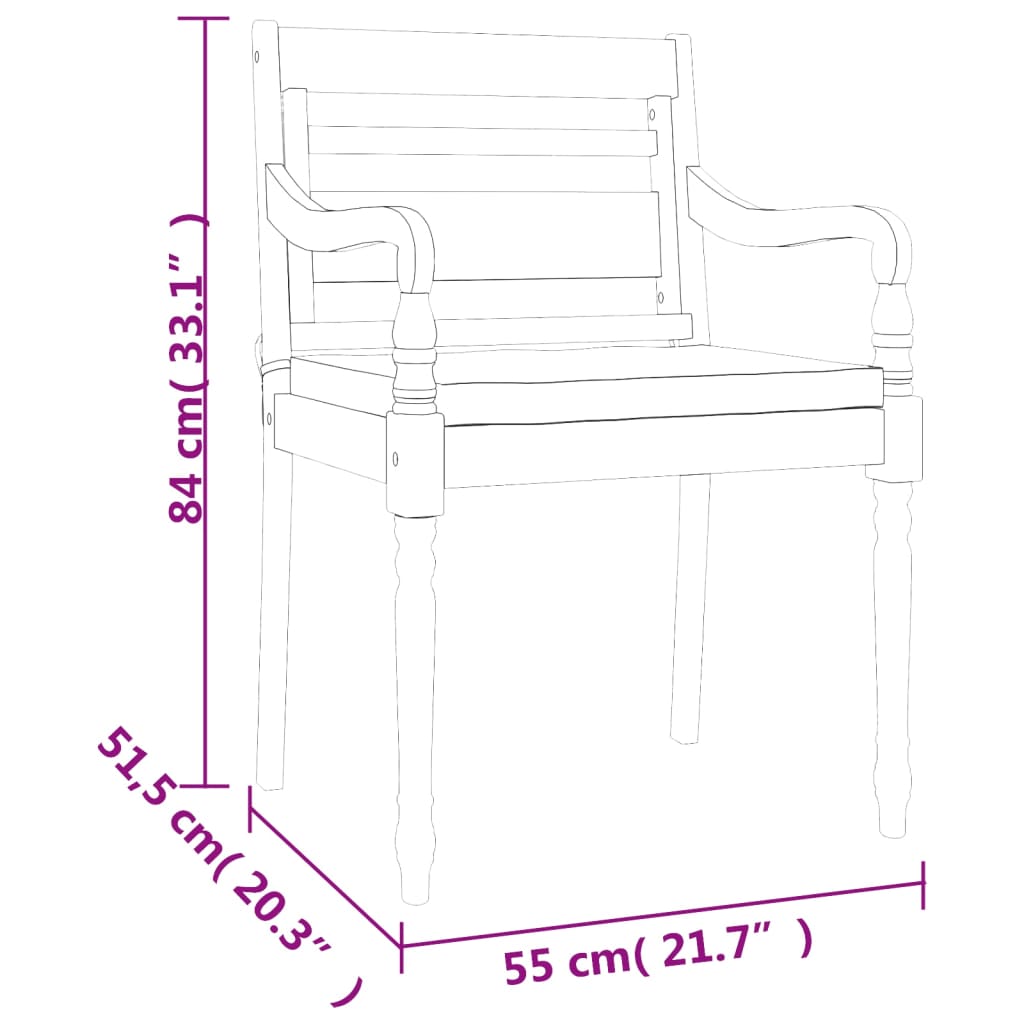 vidaXL 5 pcs conjunto de jantar p/ jardim c/ almofadões teca maciça