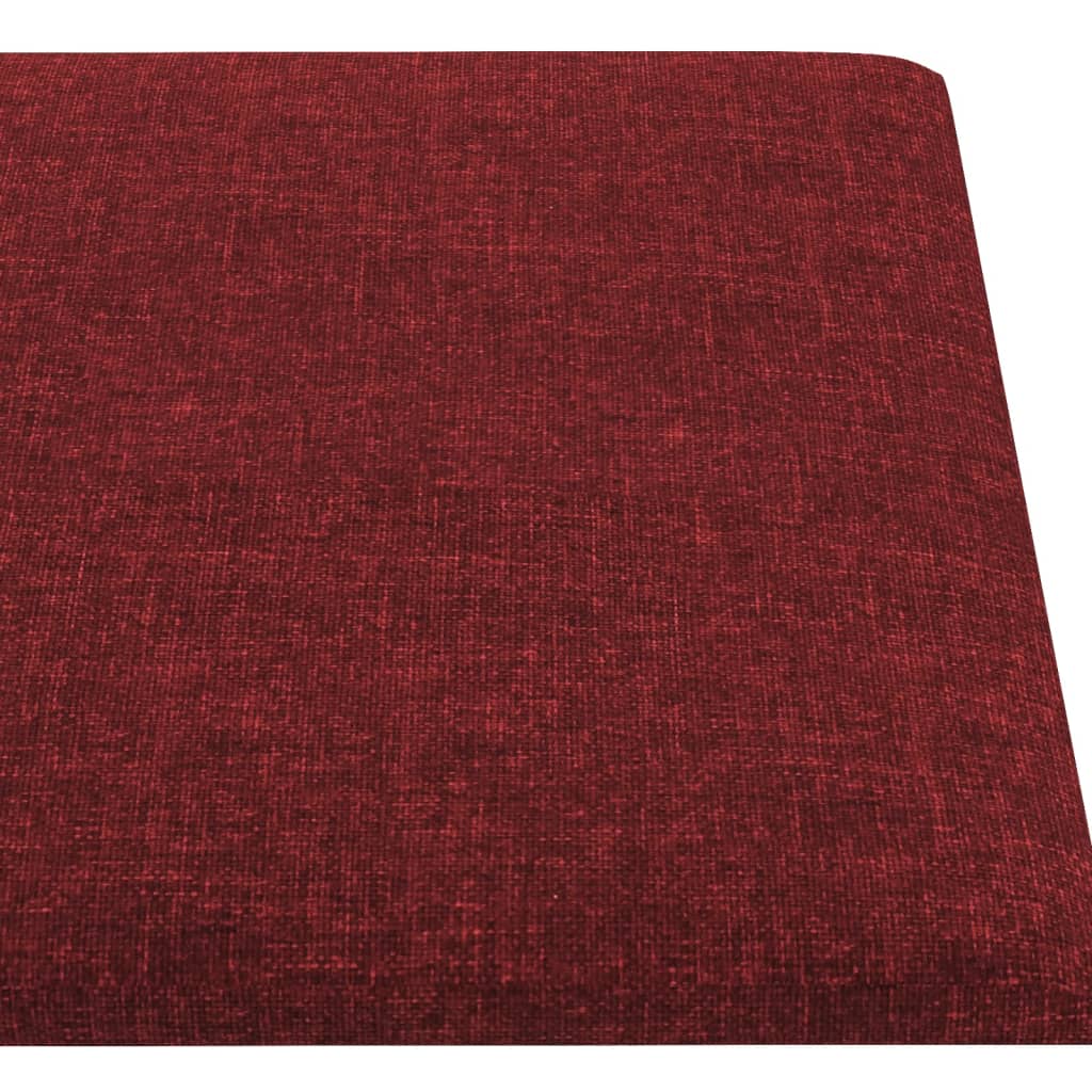 vidaXL Painel de parede 12 pcs 90x15 cm tecido 1,62 m² vermelho tinto