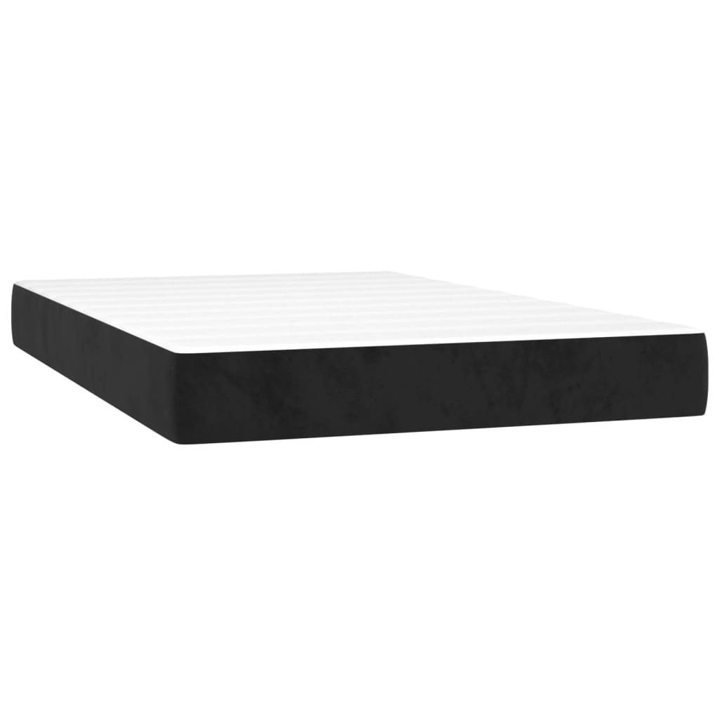 vidaXL Cama boxspring com colchão 120x200 cm veludo preto