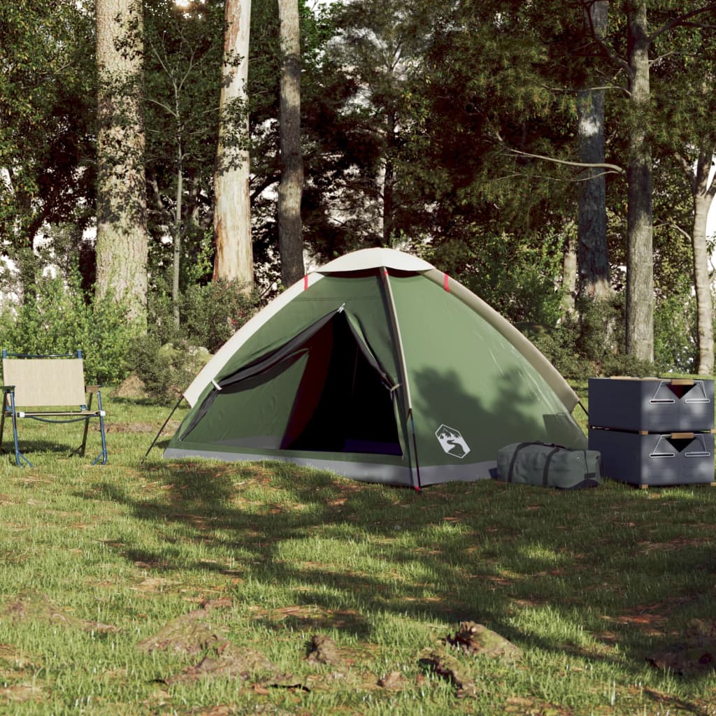 vidaXL Tenda de campismo cúpula para 2 pessoas impermeável verde