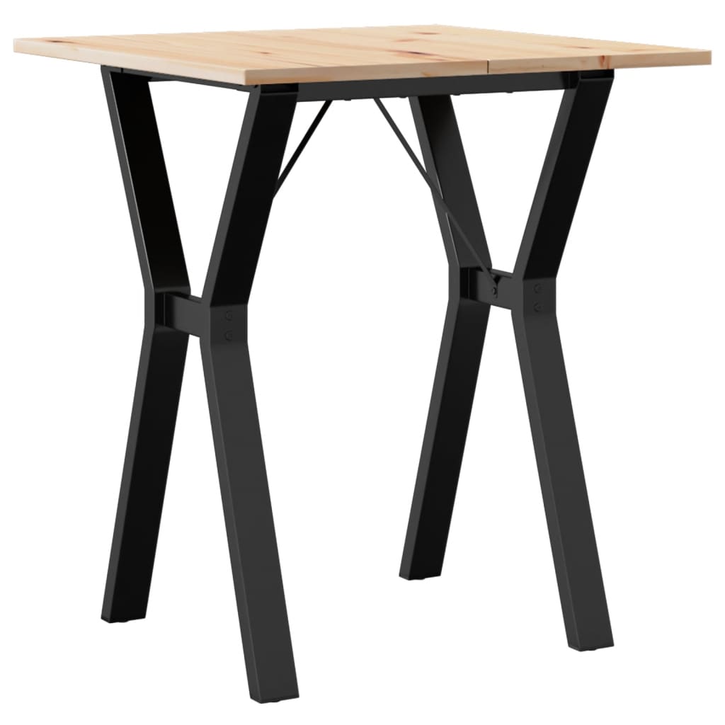 vidaXL Mesa de jantar estrutura em Y 60x60x75 cm pinho e ferro fundido