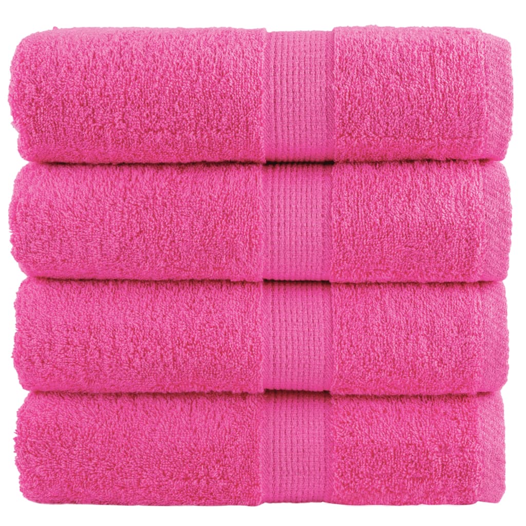 vidaXL Toalhas de mãos premium SOLUND 4 pcs 30x30 cm 600 g/m2 rosa