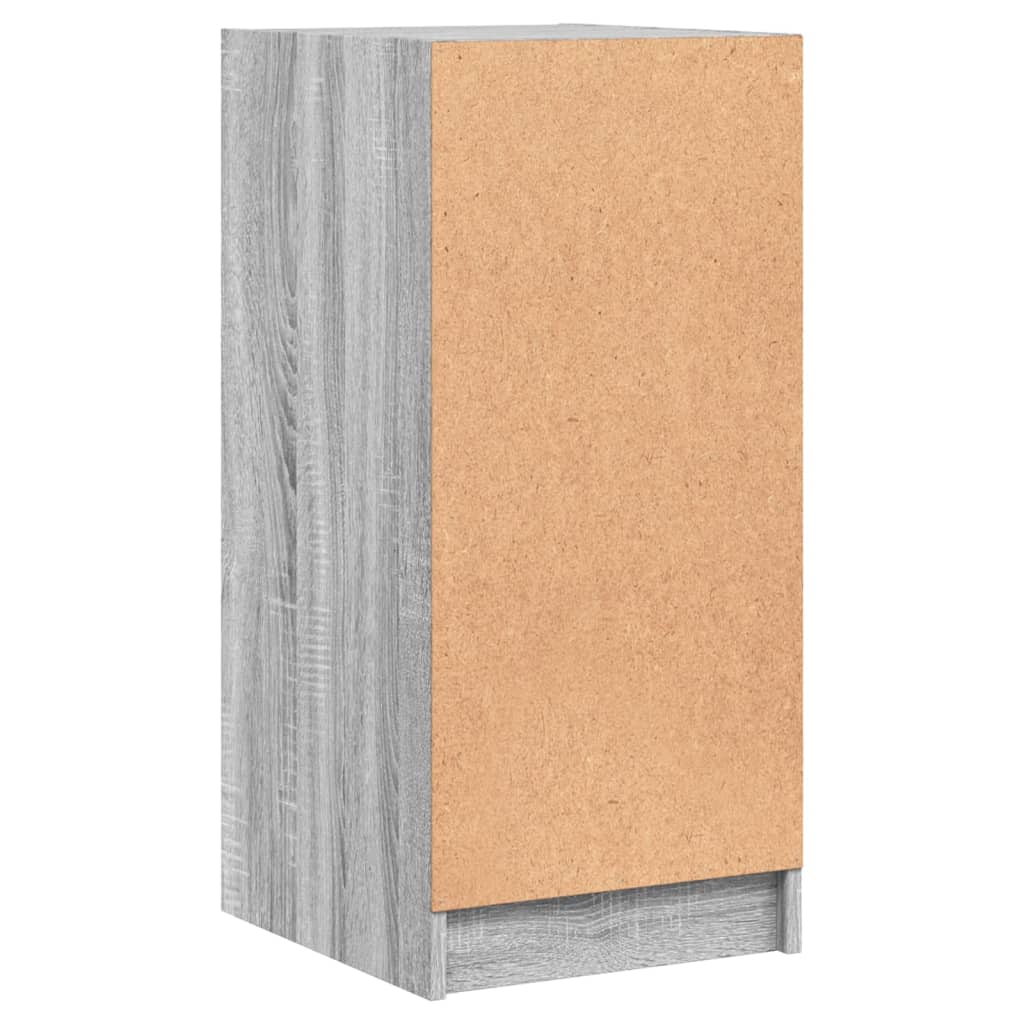 vidaXL Armário de apoio c/ portas de vidro 35x37x75,5 cm cinza sonoma