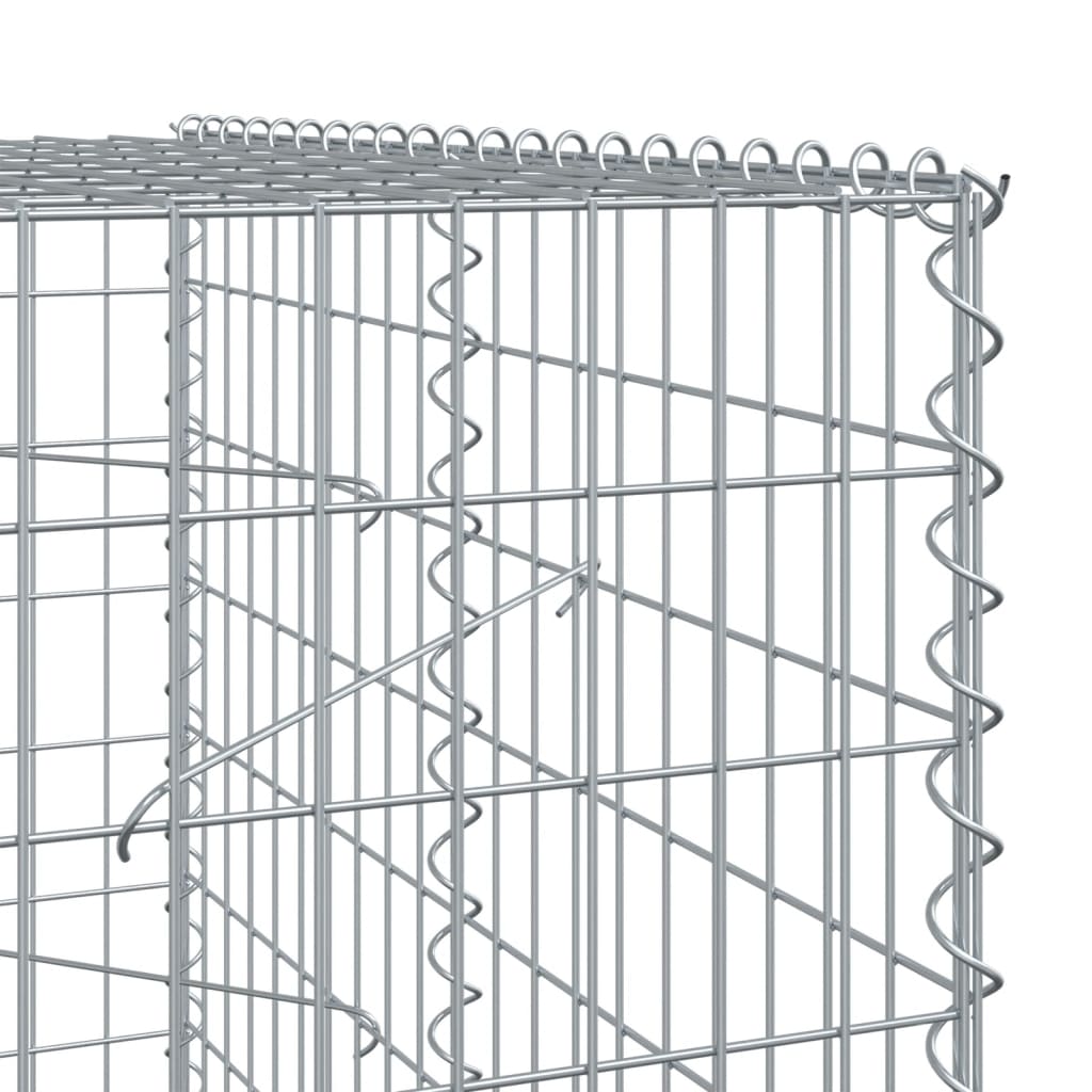 vidaXL Cesto gabião com cobertura 1150x100x200 cm ferro galvanizado