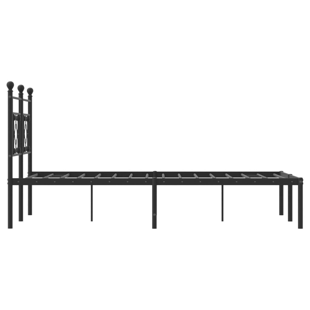 vidaXL Estrutura de cama com cabeceira 120x200 cm metal preto