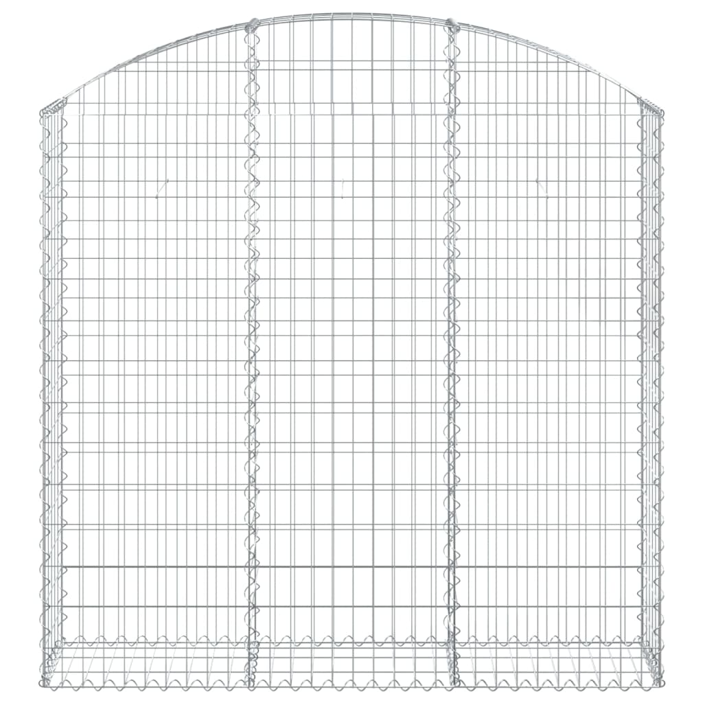 vidaXL Cesto gabião arqueado 150x30x140/160 cm ferro galvanizado