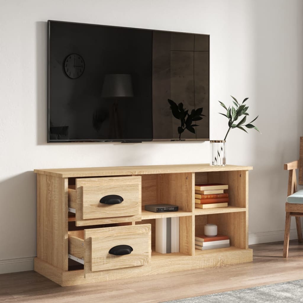 vidaXL Móvel de TV 102x35,5x47,5 cm derivados madeira carvalho sonoma