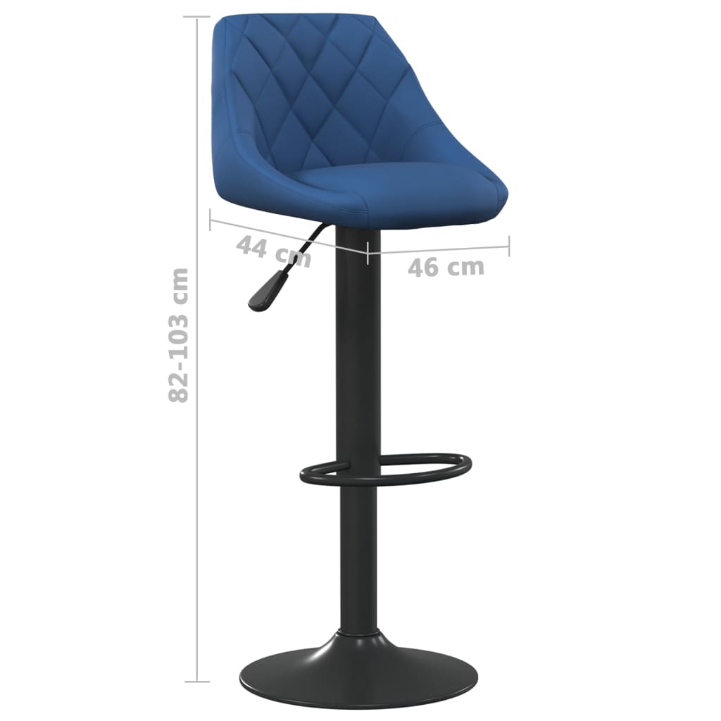 vidaXL Bancos de bar 2 pcs veludo azul