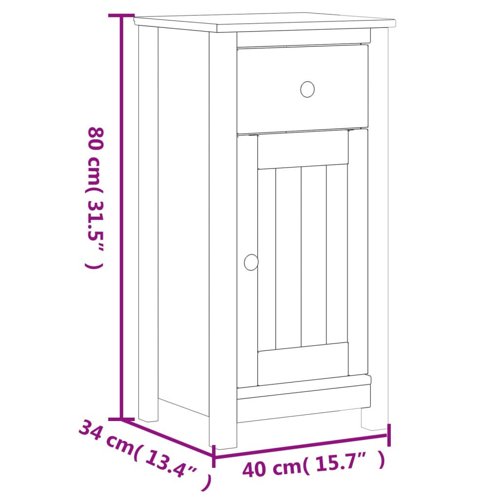 vidaXL 3 pcs conjunto de móveis para WC BERG pinho maciço branco