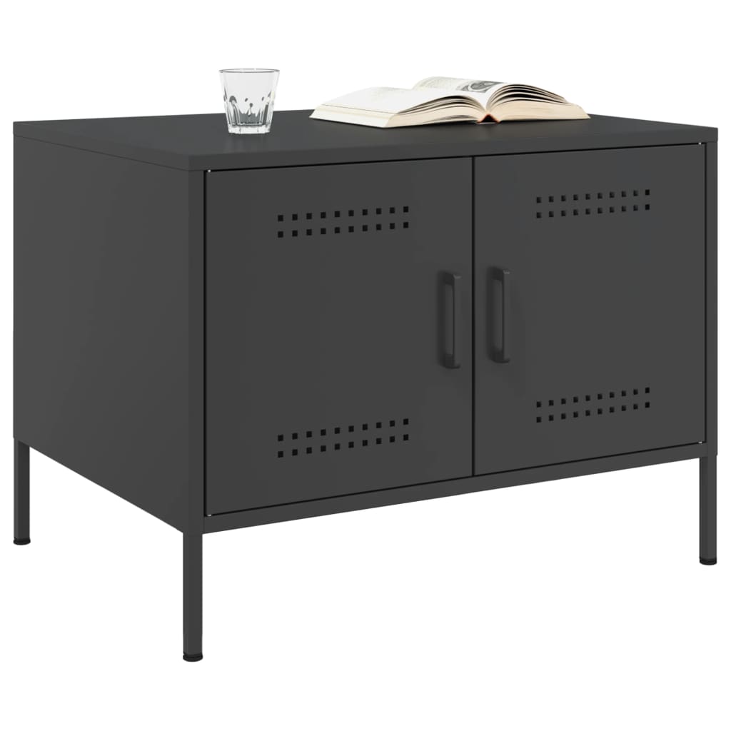 vidaXL Mesa de centro 68x50x50,5 cm aço preto