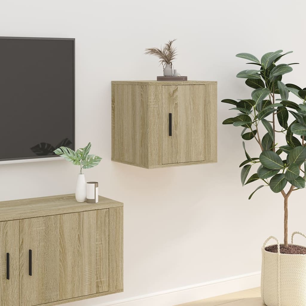 vidaXL Móveis de TV de parede 2 pcs 40x34,5x40 cm carvalho sonoma