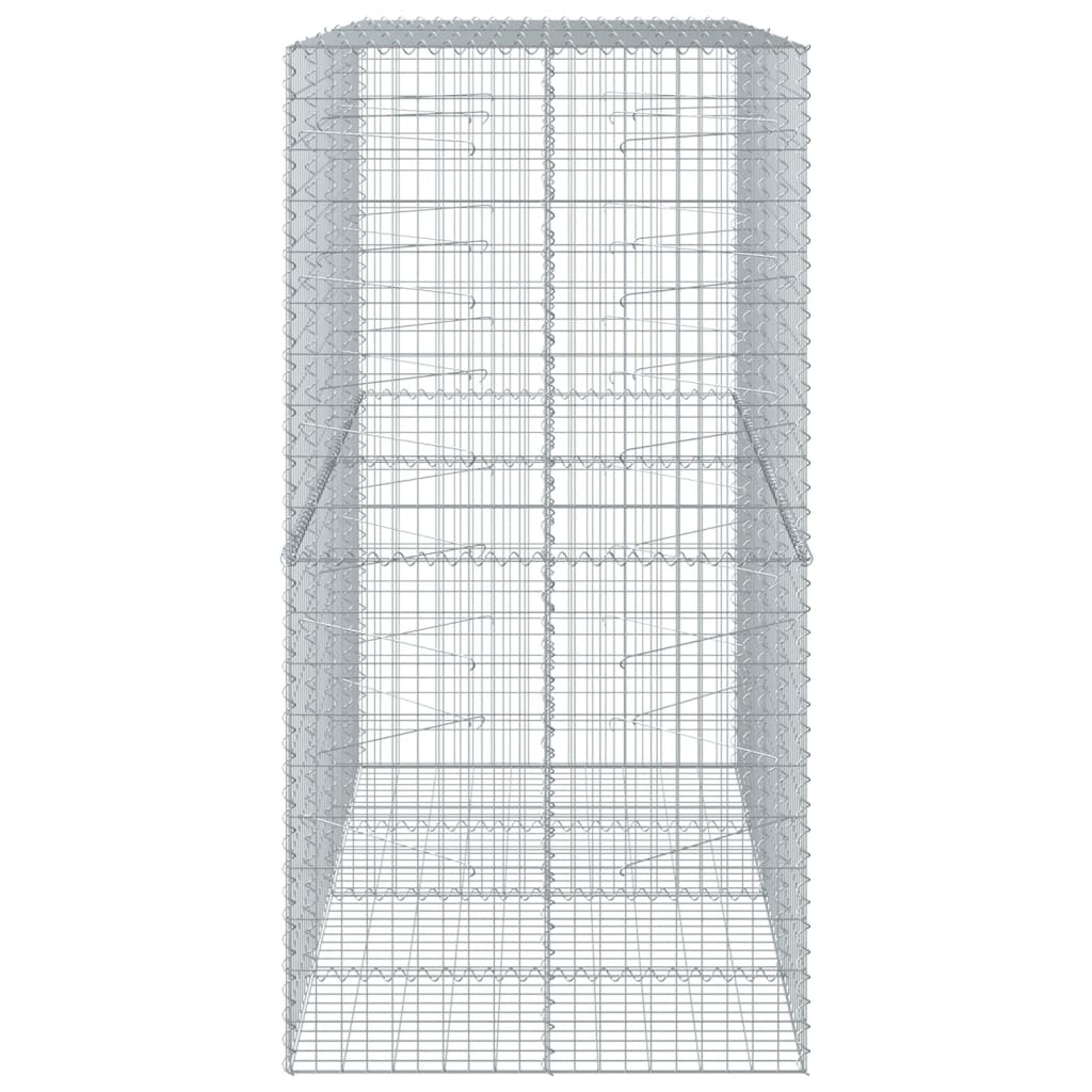 vidaXL Cesto gabião com cobertura 200x100x200 cm ferro galvanizado