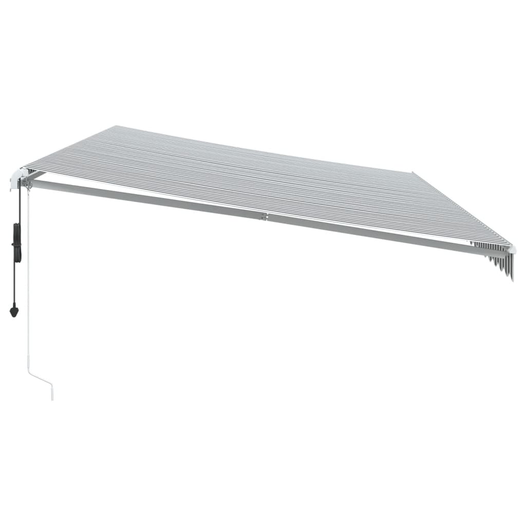 vidaXL Toldo retrátil automático com LED 600x350 cm antracite/branco