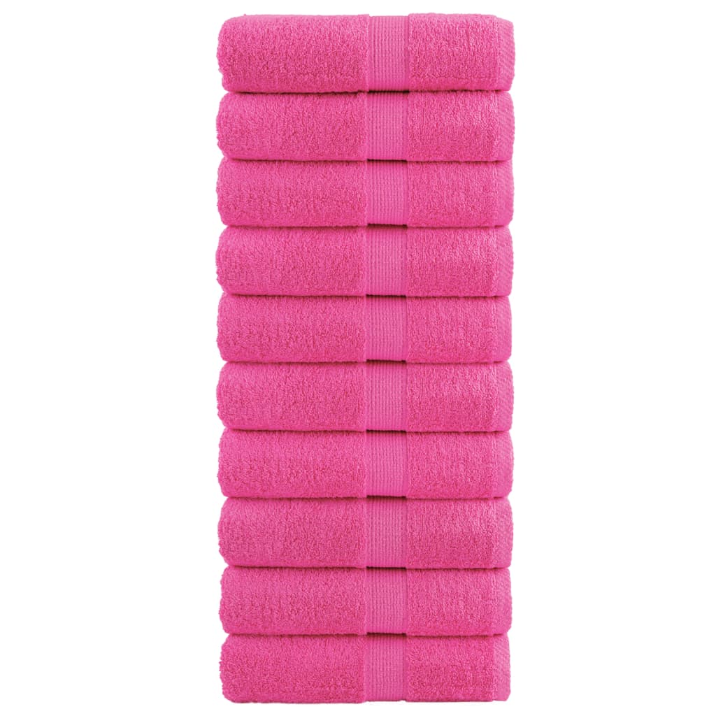 vidaXL Toalhas de bidé premium SOLUND 10 pcs 30x50 cm 600 gsm rosa