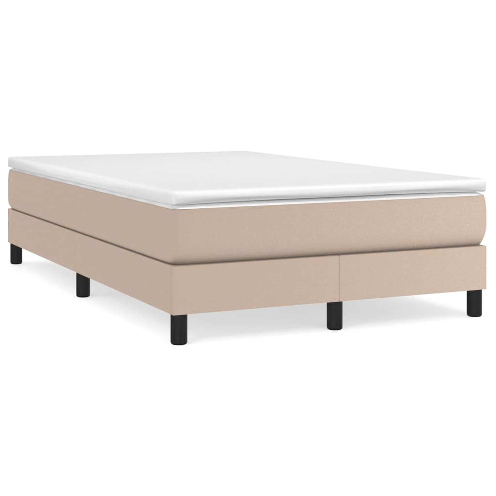 vidaXL Estrutura de cama 120x200 cm couro artificial cappuccino