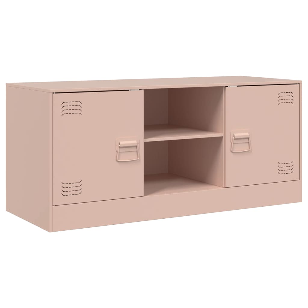 vidaXL Móvel de TV 99x39x44 aço rosa