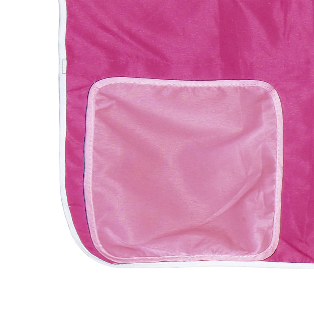 vidaXL Cama alta para criança com torre 80x200 cm pinho maciço rosa