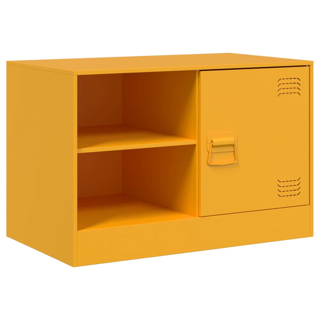 vidaXL Móvel de TV 67x39x44 cm aço amarelo mostarda