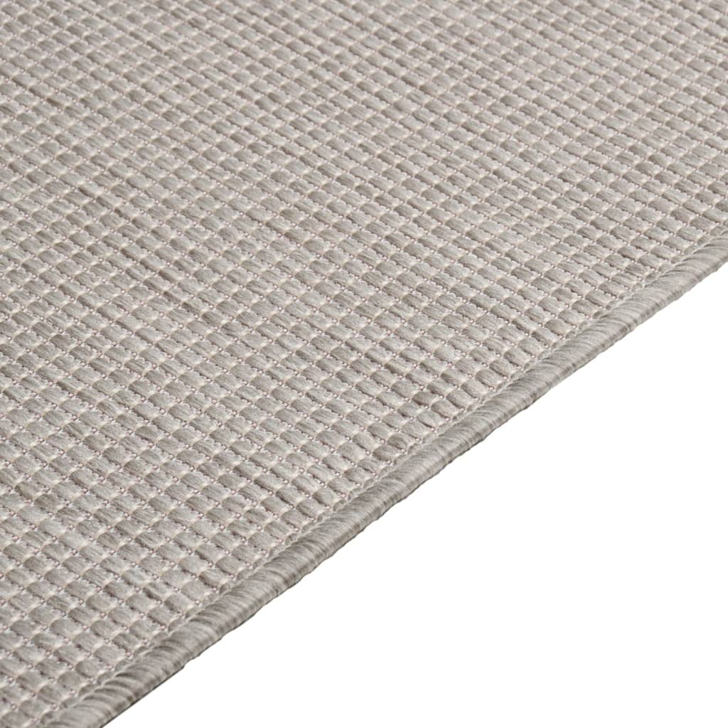 vidaXL Tapete de tecido plano p/ exterior 140x200 cm cinza-acastanhado