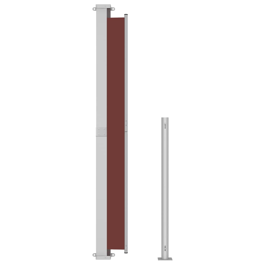 vidaXL Toldo lateral retrátil para pátio 220x300 cm castanho