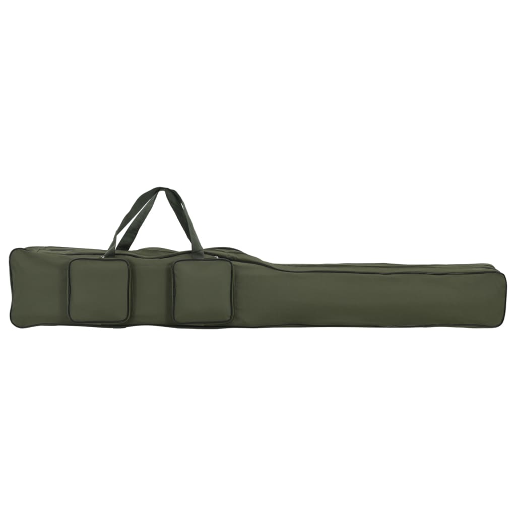 vidaXL Saco para cana de pesca 160 cm tecido oxford verde-escuro