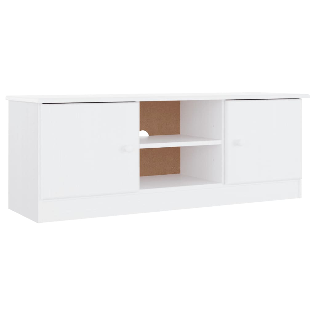 vidaXL Móvel de TV ALTA 112x35x41 cm madeira de pinho maciça branco