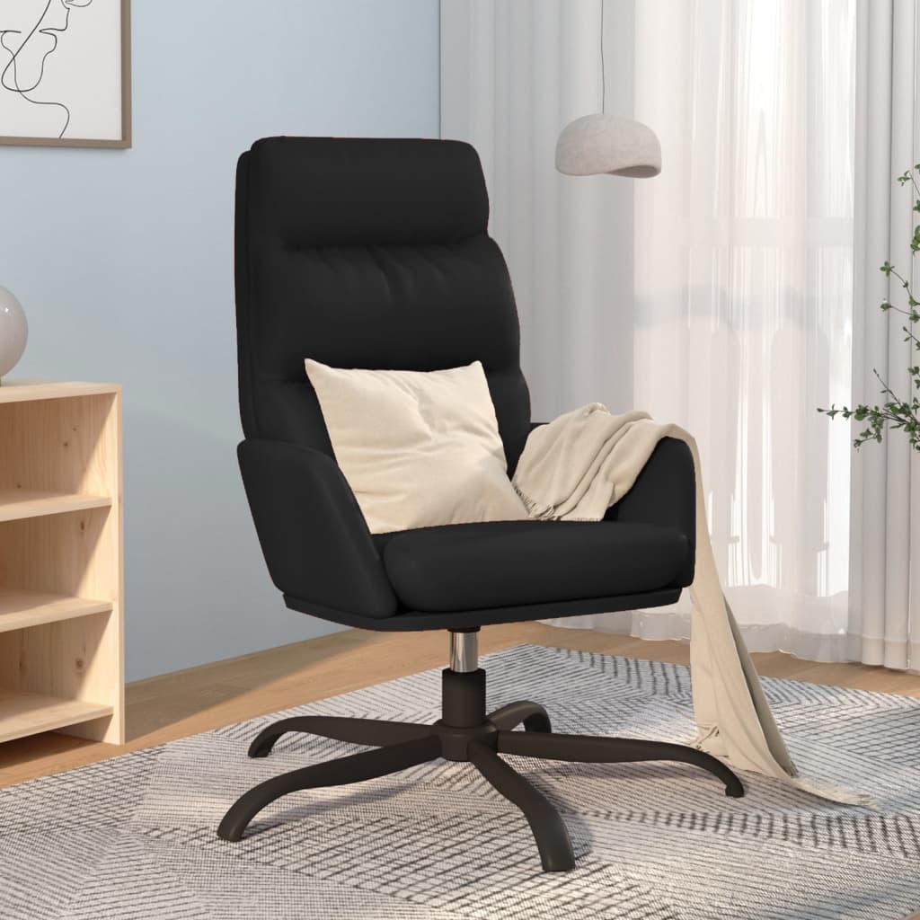 vidaXL Cadeira de descanso couro artificial preto
