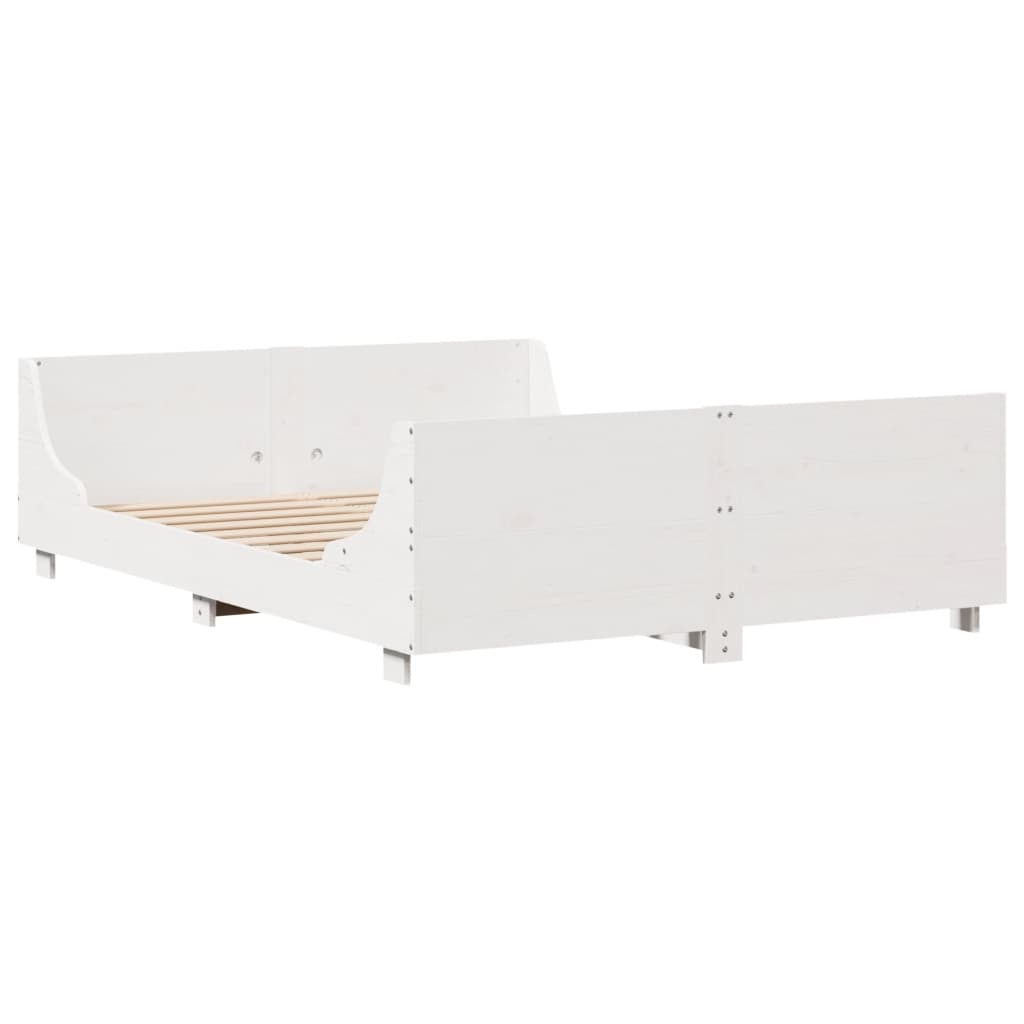 vidaXL Cama sem colchão 120x200 cm madeira de pinho maciça branco