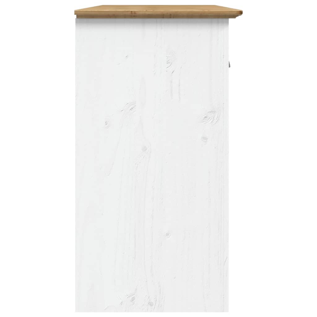 vidaXL Aparador BODO 115,5x44x80 cm pinho maciço branco e castanho