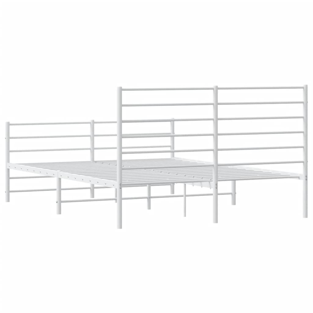 vidaXL Estrutura de cama com cabeceira e pés 120x200 cm metal branco