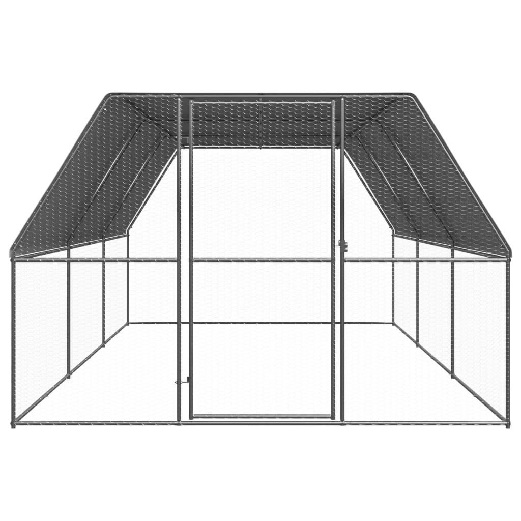 vidaXL Galinheiro de exterior 3x6x2 m aço galvanizado