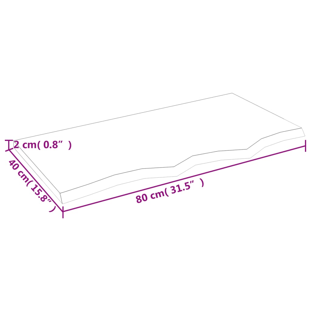 vidaXL Bancada p/ WC 80x40x2 cm madeira tratada castanho-escuro