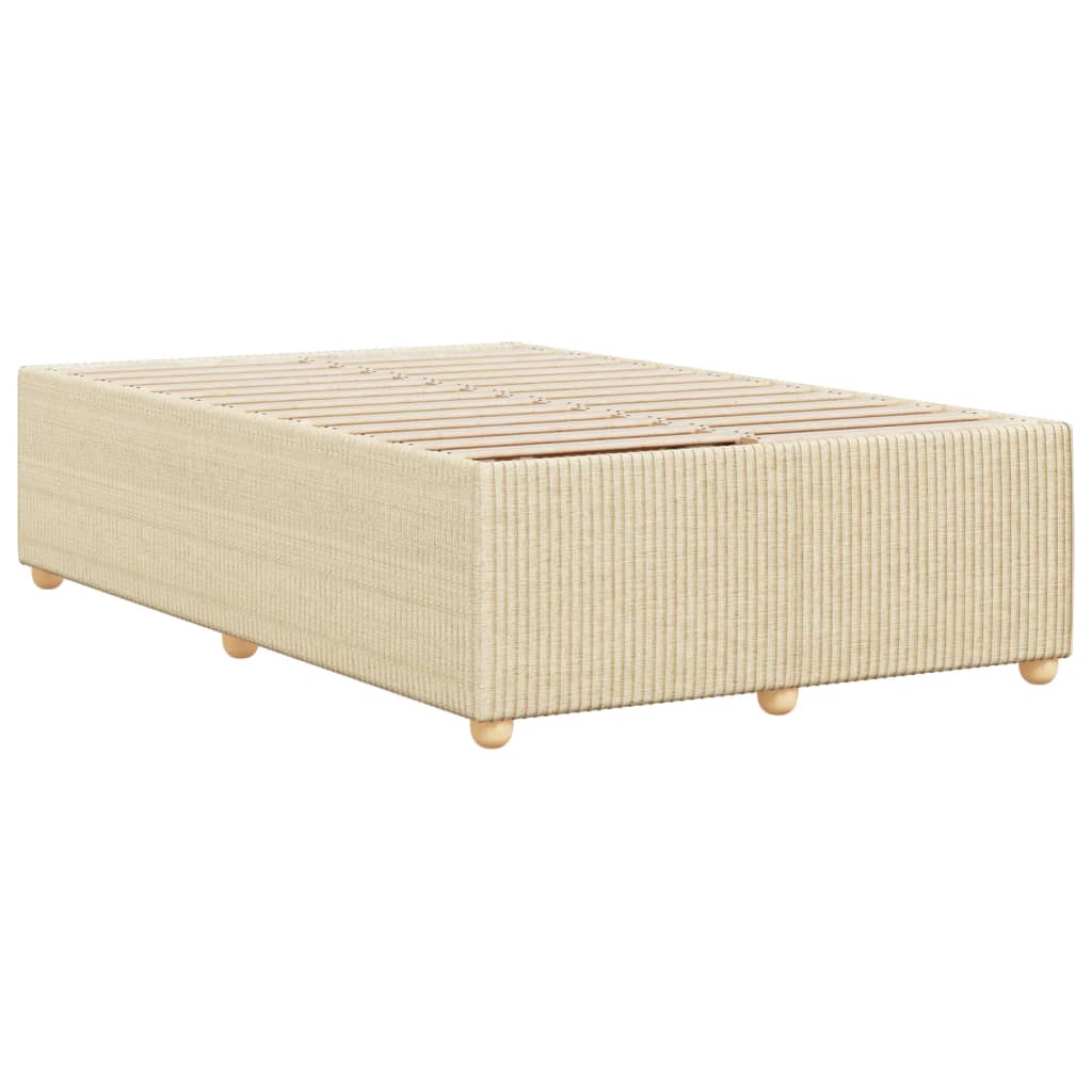 vidaXL Estrutura de cama 120x190 cm tecido cor creme