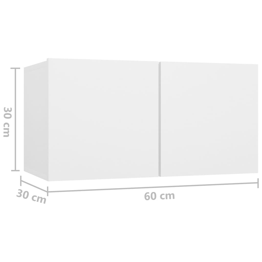 vidaXL Móvel de TV para parede 60x30x30 cm branco