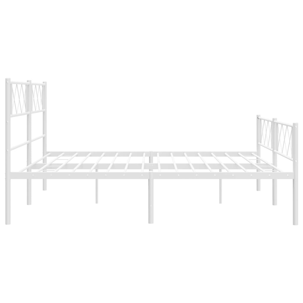 vidaXL Estrutura de cama com cabeceira e pés 193x203 cm metal branco