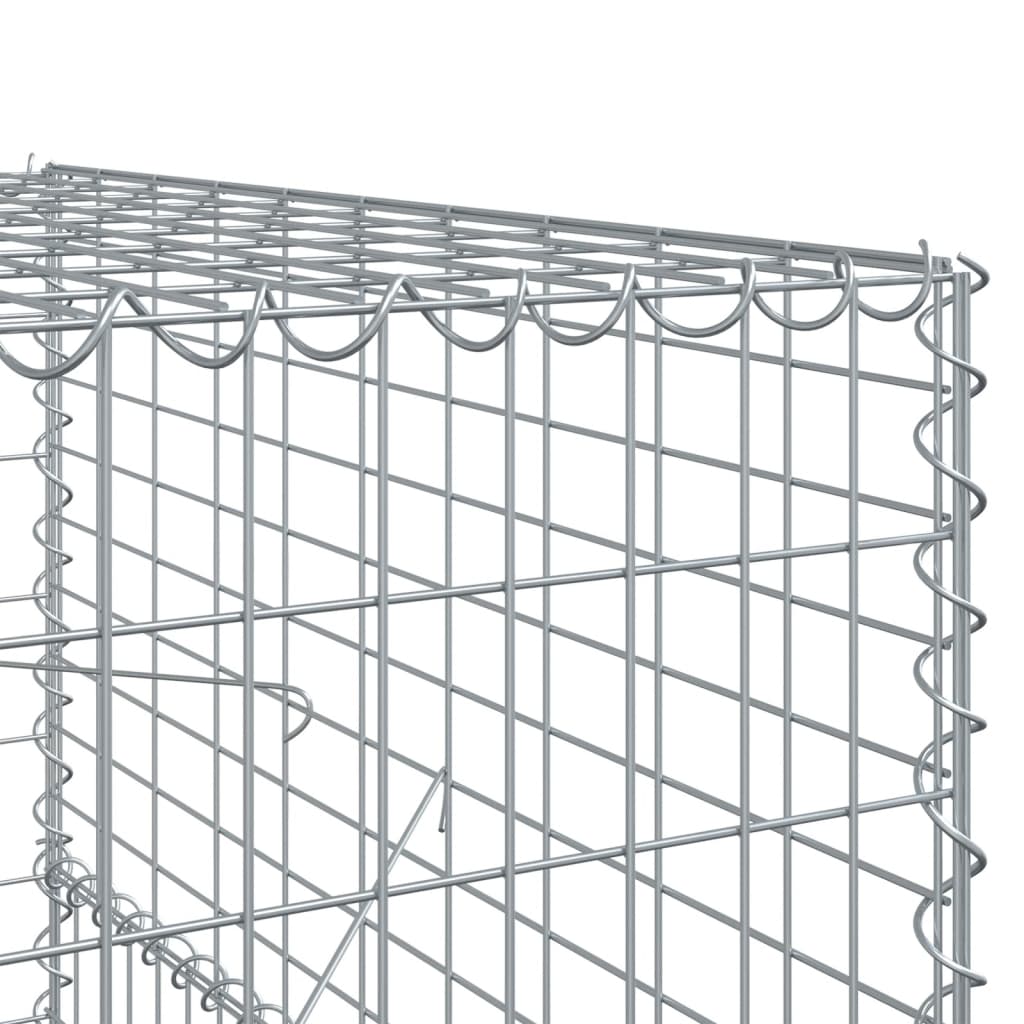 vidaXL Cesto gabião com cobertura 600x100x150 cm ferro galvanizado