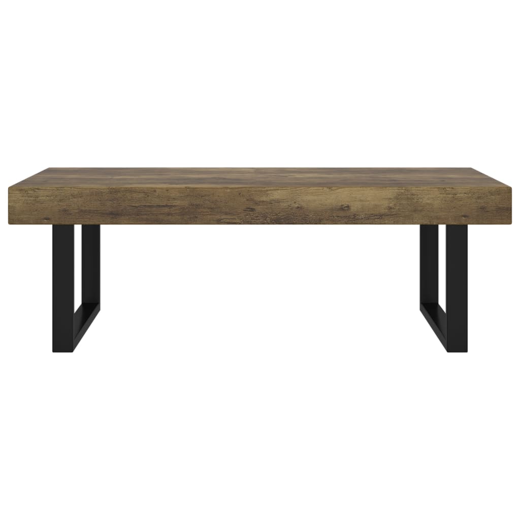 vidaXL Mesa de centro 120x60x40 cm MDF e ferro castanho-escuro e preto