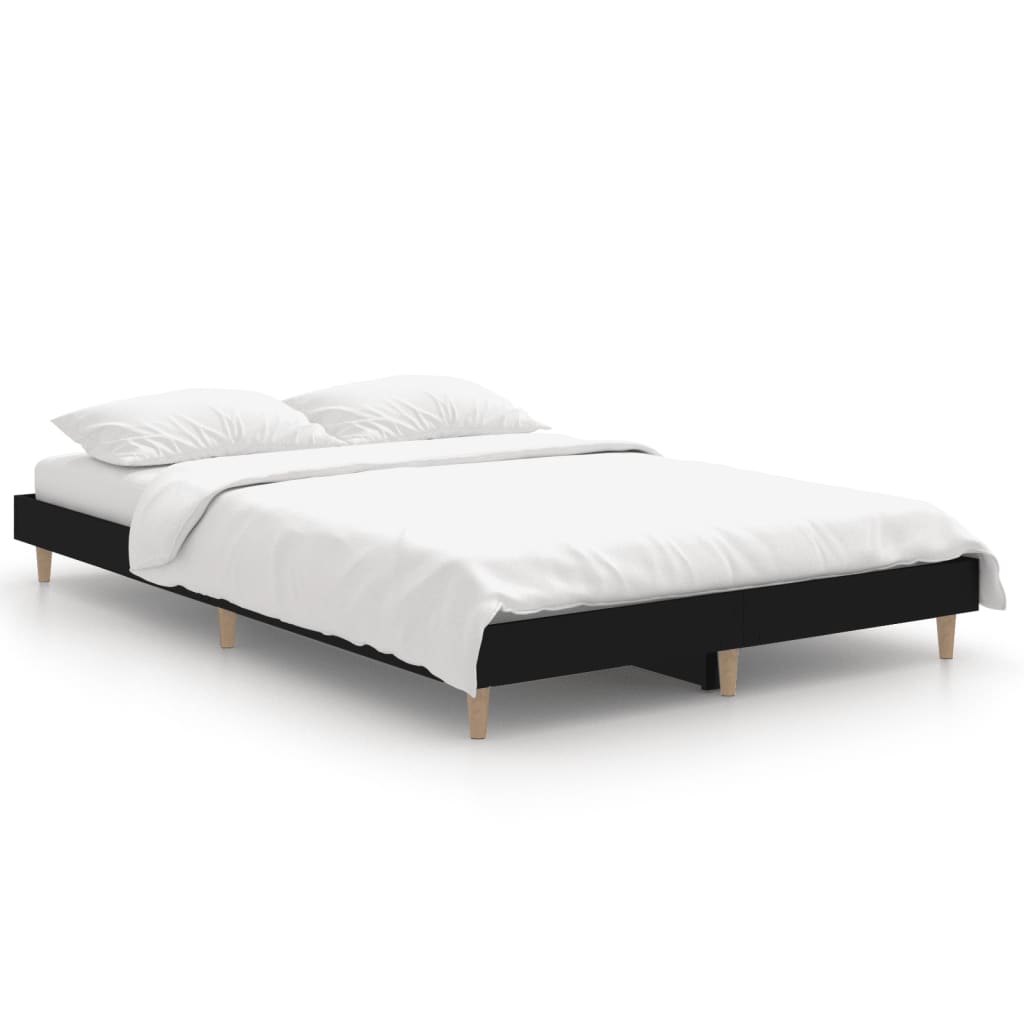 vidaXL Estrutura de cama 120x190 cm derivados de madeira preto