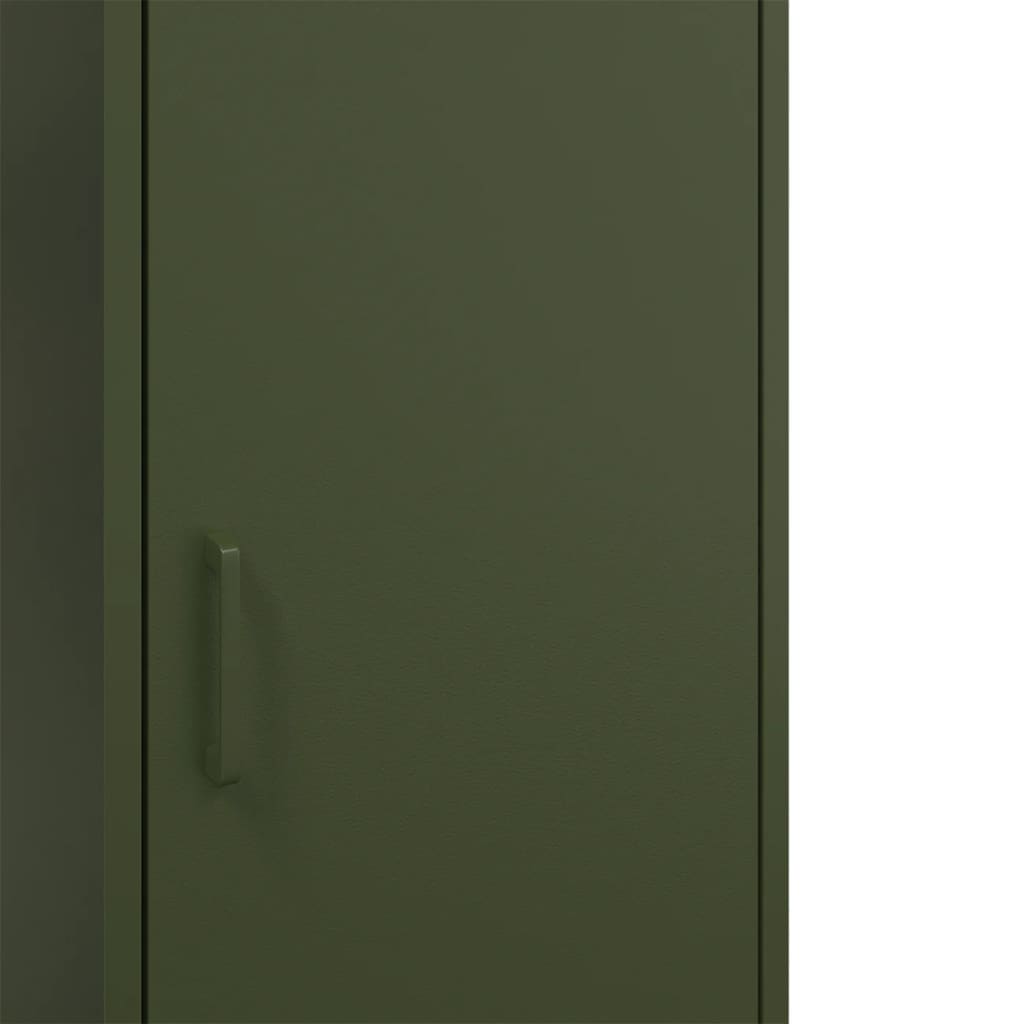 vidaXL Aparador alto 36x39x113 cm aço verde azeitona