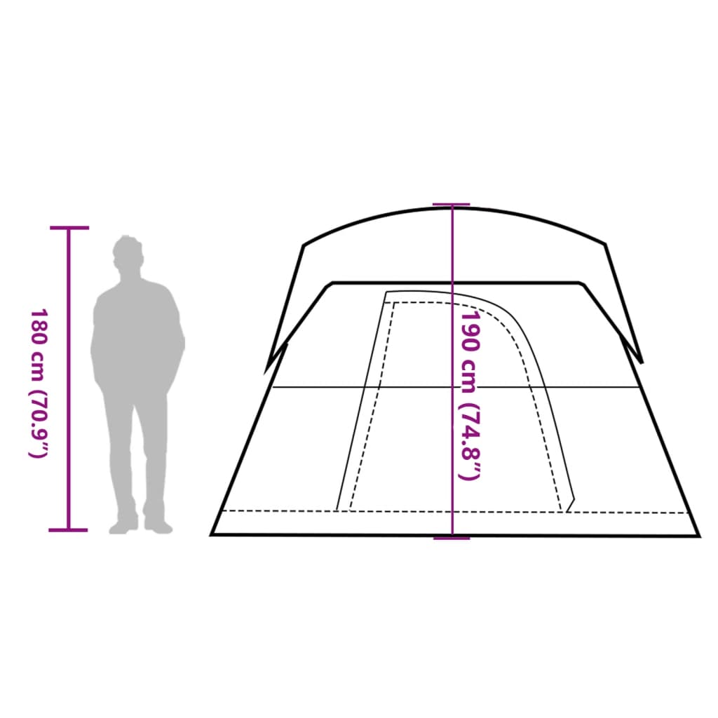 vidaXL Tenda de campismo cabana para 4 pessoas impermeável laranja