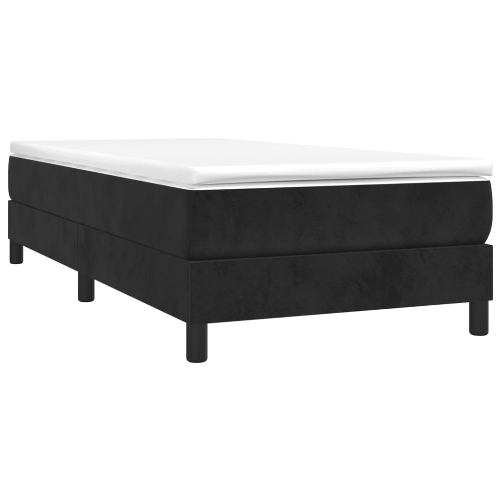 vidaXL Cama com molas/colchão 90x200 cm veludo preto