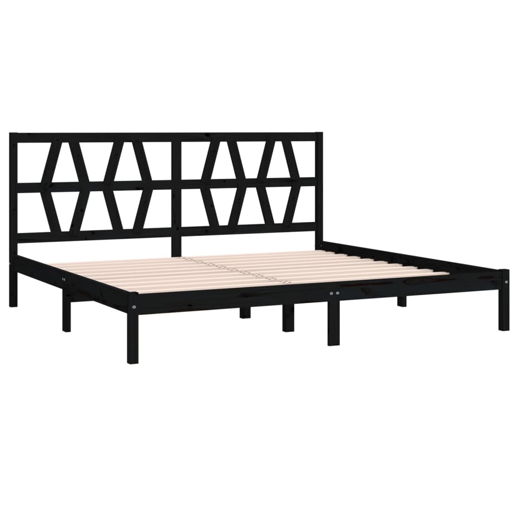 vidaXL Estrutura de cama 200x200 cm pinho maciço preto