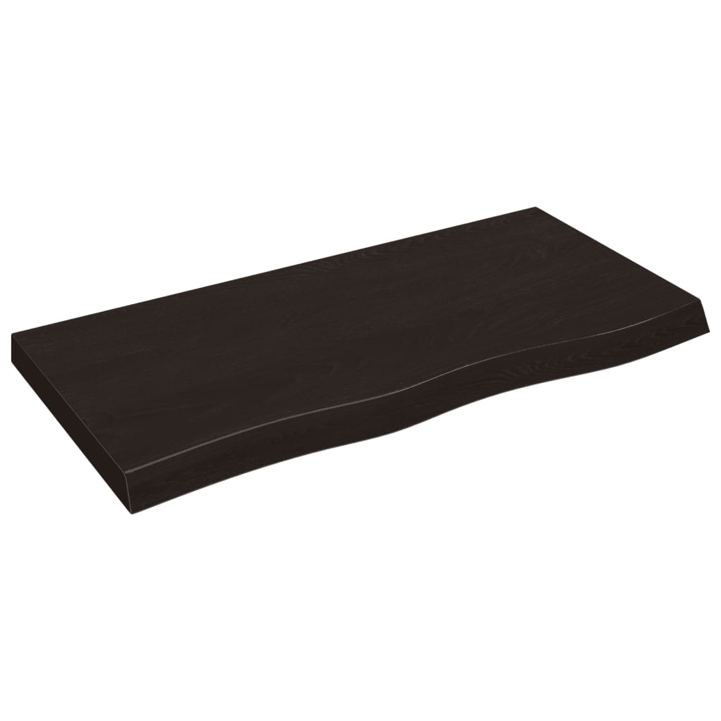 vidaXL Tampo de mesa 100x50x(2-6) cm carvalho tratado castanho-escuro