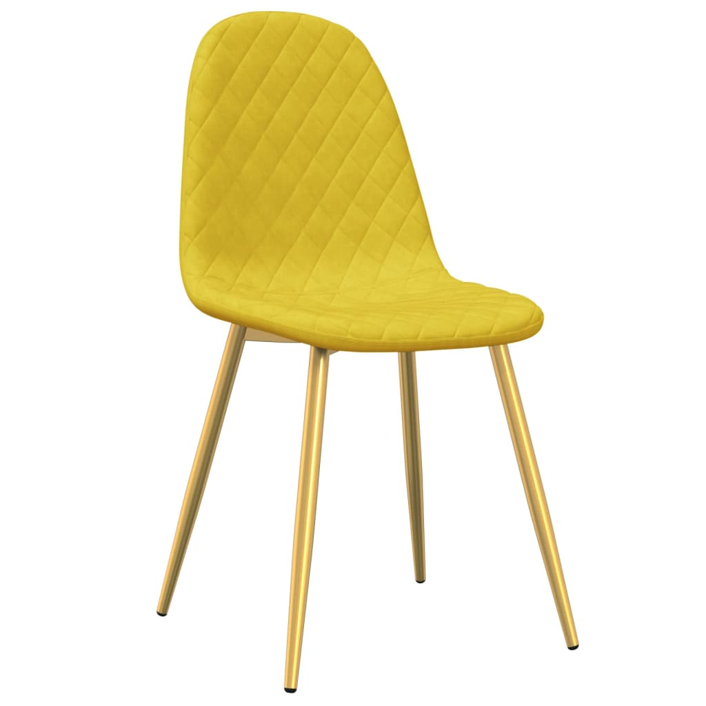 vidaXL Cadeiras de jantar 2 pcs veludo amarelo mostarda