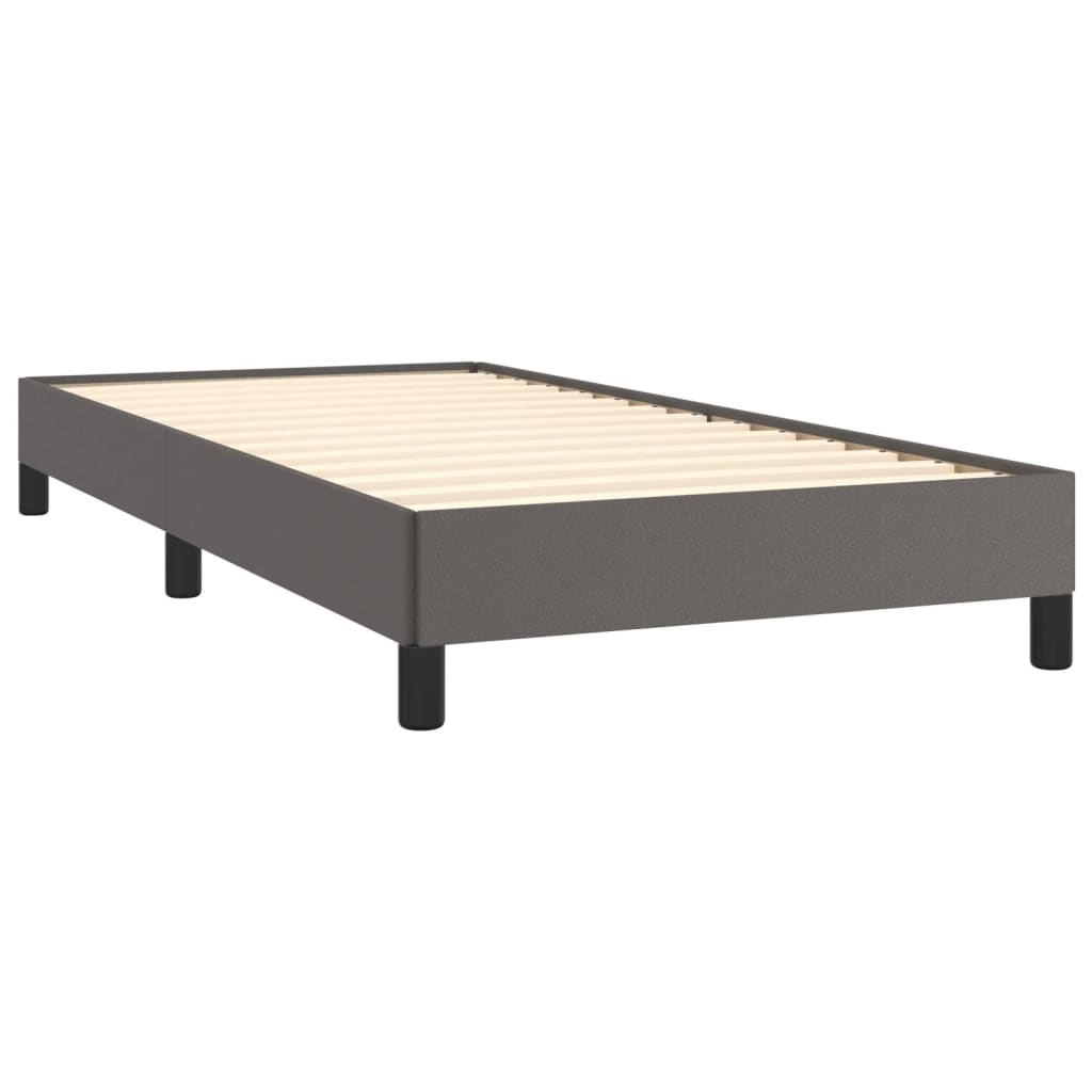 vidaXL Estrutura de cama 90x190 cm couro artificial cinzento