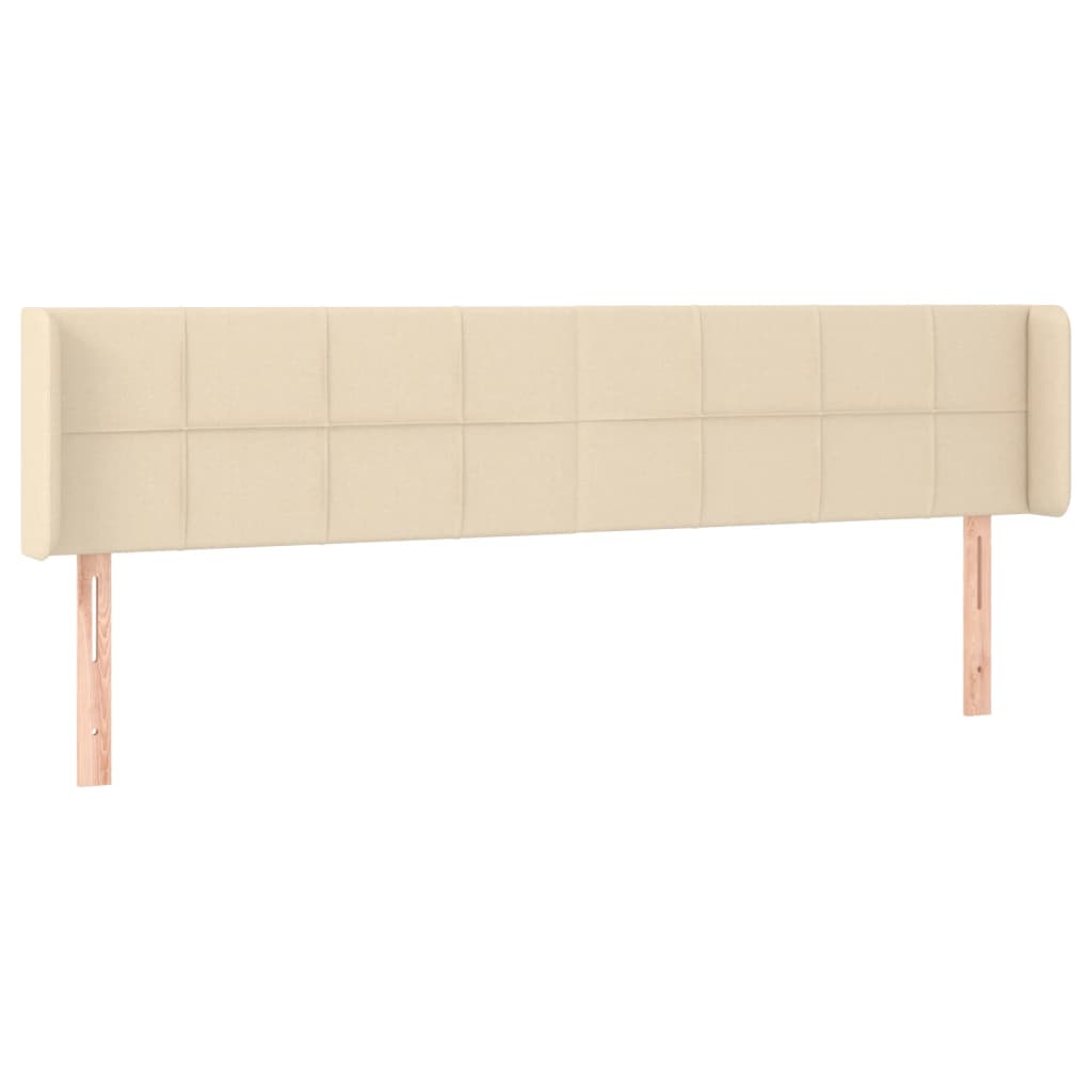 vidaXL Cabeceira de cama c/ luzes LED tecido 163x16x78/88 cm cor creme