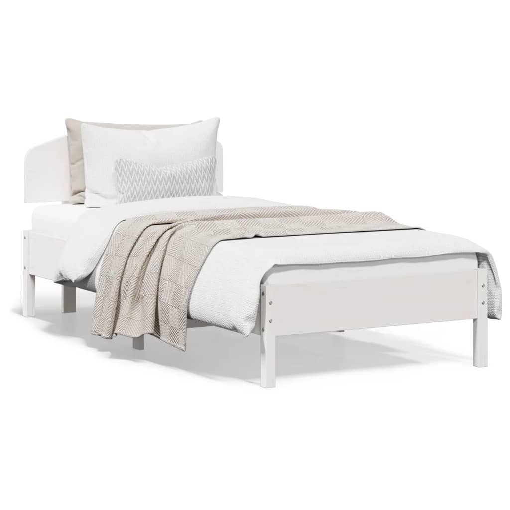 vidaXL Cama sem colchão 90x200 cm madeira de pinho maciça branco